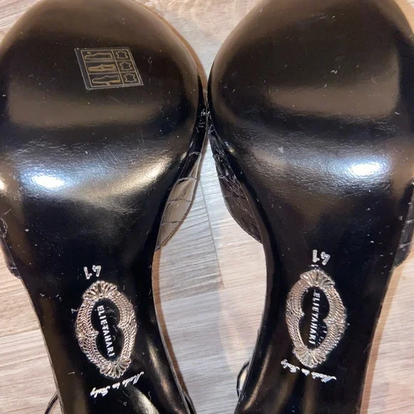 NWT Elie Tahari Betty Sandal Black Snake size 10 US.                 (Q) - Picture 8 of 13